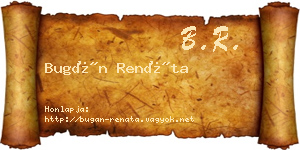 Bugán Renáta névjegykártya